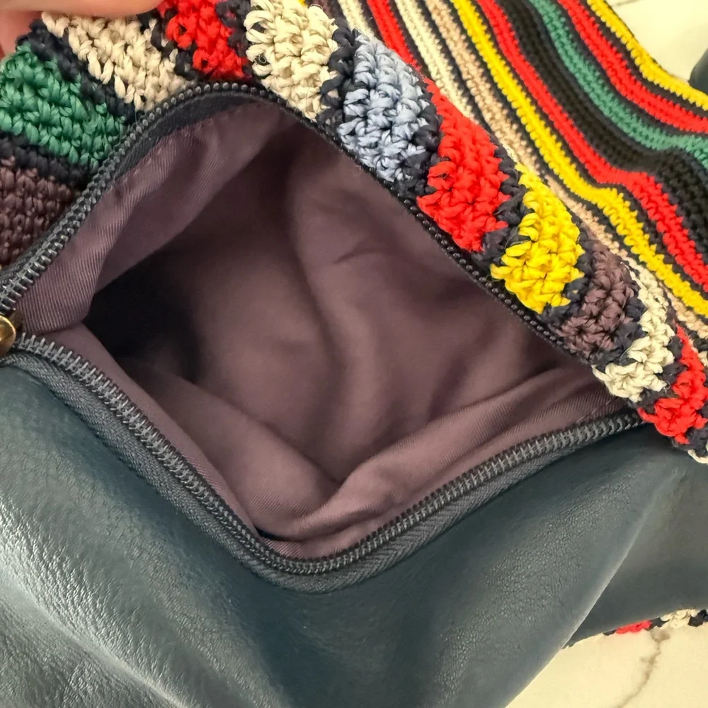 The Sak, Striped Multicolor Knit Shoulder tote Bag